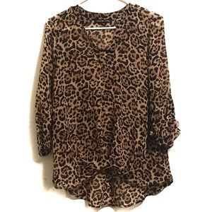 Loose fitting Cheetah print blouse alway indigo